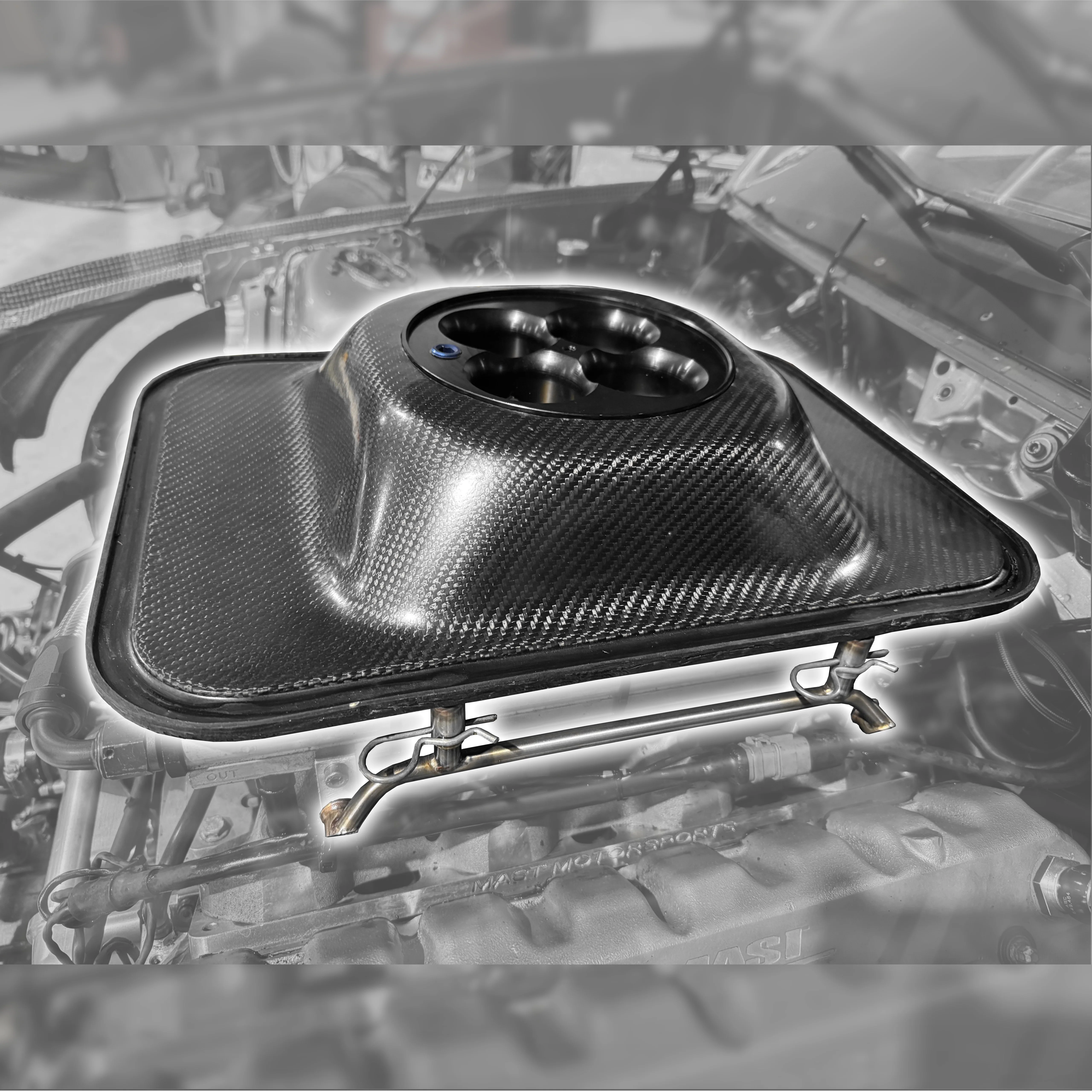 Carbon Sprint Car Air Filter Base Plate For Carburetor Type Intake [Carbon Fiber]